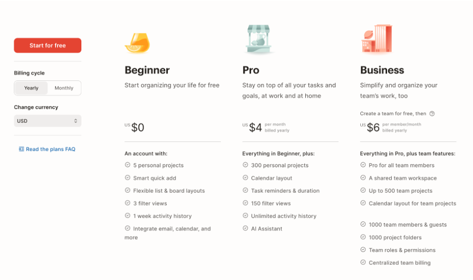 TickTick vs Todoist: Todoist pricing